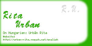 rita urban business card