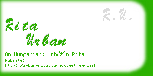 rita urban business card